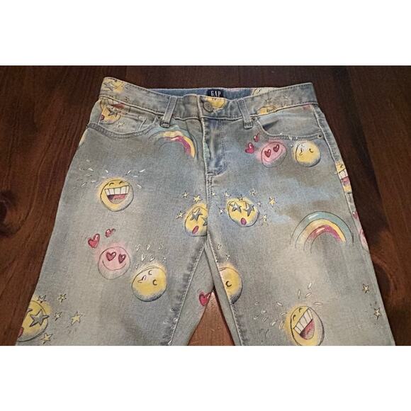⭐️ Gap Girls Blue Superdenim Emoji Jeans WIth Fantastiflex Regular Stretch 12 - Picture 6 of 10